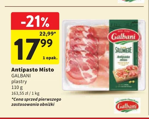 Antipasto Misto plastry Galbani promocja w Intermarche