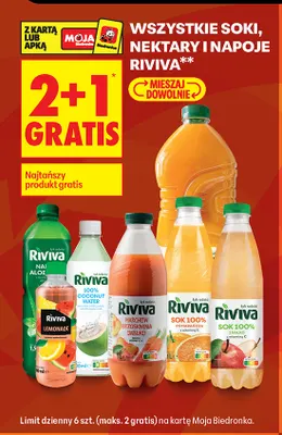 Woda kokosowa Riviva 1 l 100% promocja w Biedronka