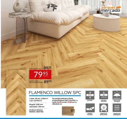 Listwa przypodłogowa Dąb Columbia Parquet Mercado promocja w Abra Meble