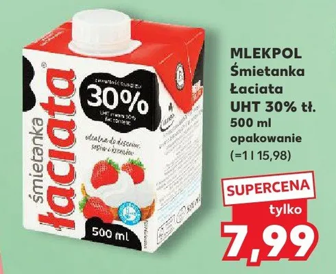 Śmietanka Łaciata UHT 30% tł. promocja w Kaufland
