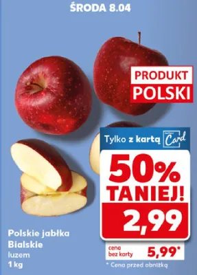 Jabłka Bialskie luzem promocja w Kaufland