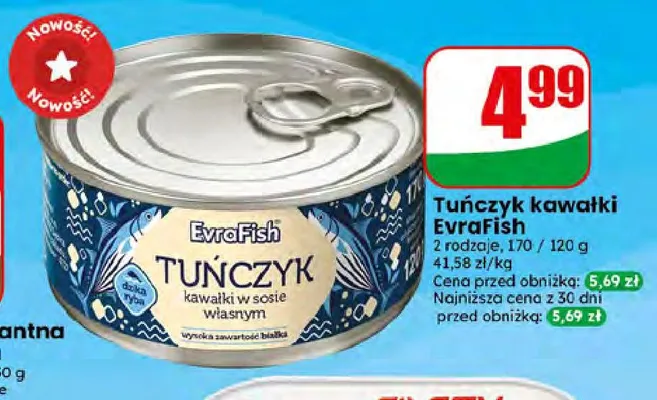 Tuńczyk kawałki w oleju EvraFish promocja w Dino