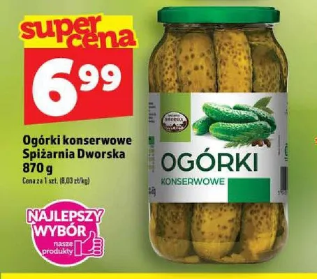 Ogórki konserwowe Spiżarnia Dworska promocja w TOPAZ