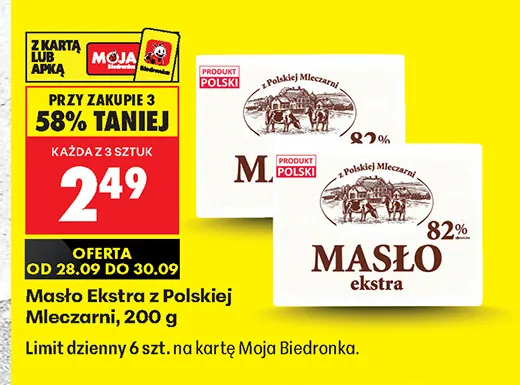 Masło ekstra z Polskiej Mleczarni promocja w Biedronka