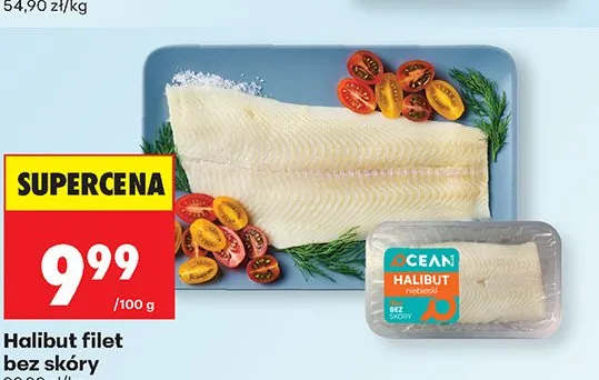 Halibut filet bez skóry Ocean promocja w Biedronka