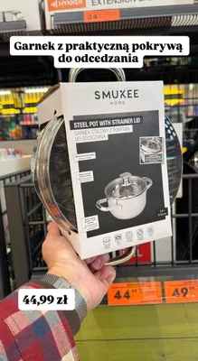 Garnek stalowy z pokrywą do odcedzania 3,6 l ø 20 cm promocja w Biedronka