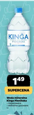 Woda mineralna gazowana delikatnie Kinga Pienińska promocja w Netto