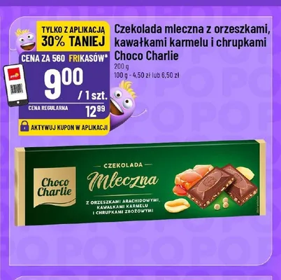 Czekolada mleczna z orzeszkami kawałkami karmelu i chrupkami Choco Charlie promocja w POLOmarket