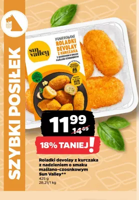 Roladki devolay z kurczaka z nadzieniem o smaku maślano-czosnkowym Sun Valley promocja w Netto