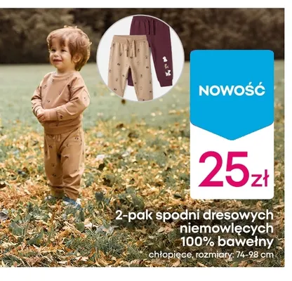 2-pak spodni dresowych niemowlęcych 100% bawełny chłopięce promocja w Pepco