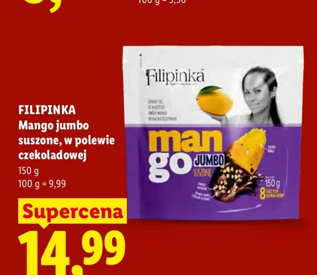 Mango jumbo suszone w polewie czekoladowej Filipinka promocja w Lidl