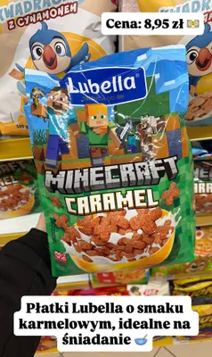 Płatki Minecraft caramel promocja w Dino