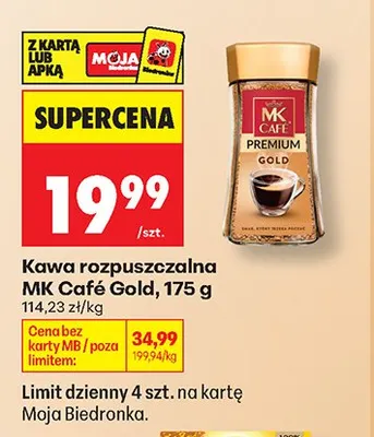 Kawa rozpuszczalna MK Café Gold promocja w Biedronka