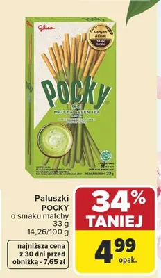 Paluszki Pocky o smaku matchy Glico promocja w Carrefour Market