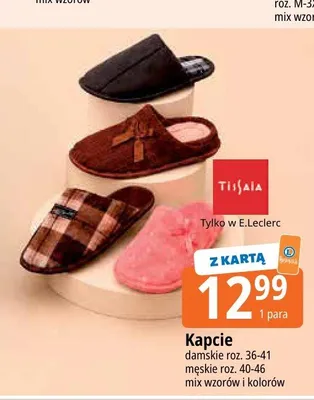 Kapcie damskie Tissaia promocja w Leclerc