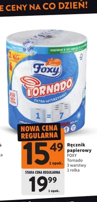 Ręcznik papierowy Foxy Tornado 3-warstwowy promocja w Intermarche