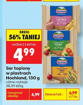 Ser topiony w plastrach Toast Hochland promocja w Biedronka