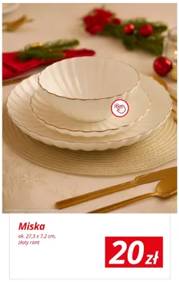Miska ok. 27,3x7,2 cm złoty rant promocja w KiK