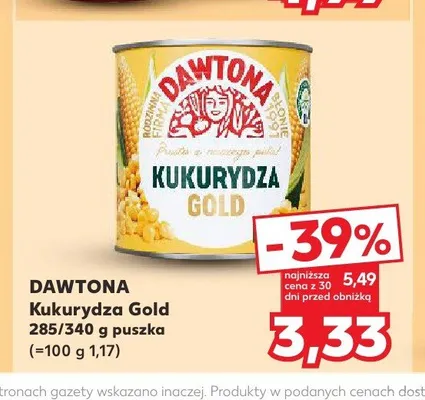 Kukurydza konserwowa Gold Dawtona promocja w Kaufland