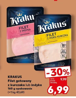 Filet gotowany z piersi kurczaka Krakus promocja w Kaufland
