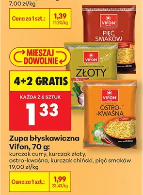 Zupa błyskawiczna kurczak curry promocja w Biedronka