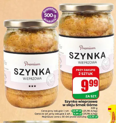 Szynka wieprzowa w słoju Smak Górno promocja w Dino