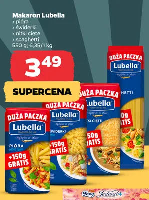 Makaron świderki Lubella promocja w Netto