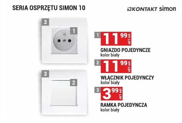 Gniazdo pojedyncze Kontakt Simon Simon 10 promocja w Merkury Market
