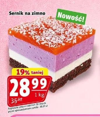 Sernik na zimno Cukiernia Banasiak promocja w Prim Market