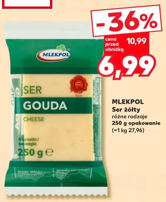 Ser żółty Gouda Mlekpol promocja w Kaufland