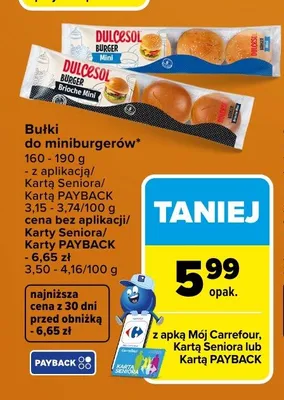 Bułki do miniburgerów Dulcesol promocja w Carrefour