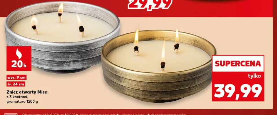 Znicz otwarty Misa z 3 knotami promocja w Kaufland