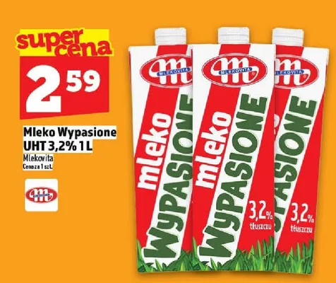 Mleko Wypasione UHT 3,2% Mlekovita promocja w TOPAZ
