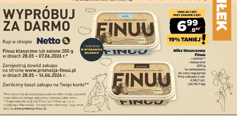 Miks tłuszczowy solone Finuu promocja w Netto
