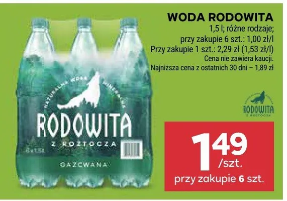 Woda gazowana różne rodzaje promocja w Stokrotka