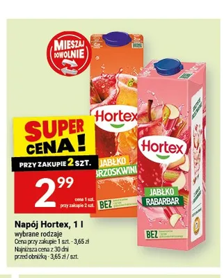 Napój Hortex jabłko-brzoskwinia promocja w Twój Market