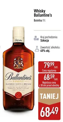 Whisky Ballantine's Finest promocja w Aldi