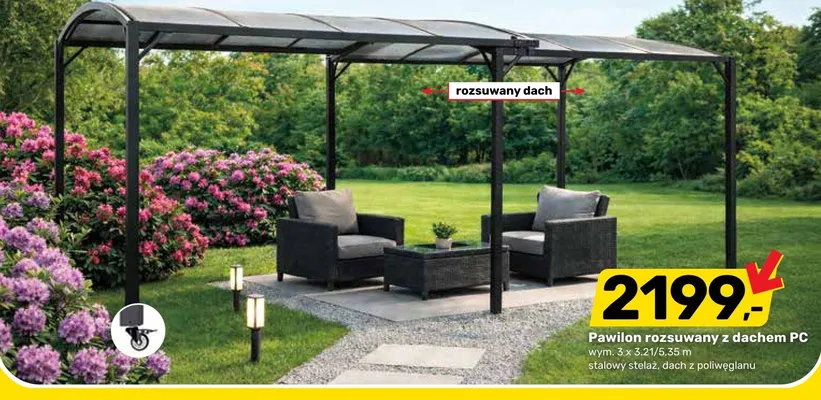Pawilon rozsuwany z dachem PC promocja w Bricomarche