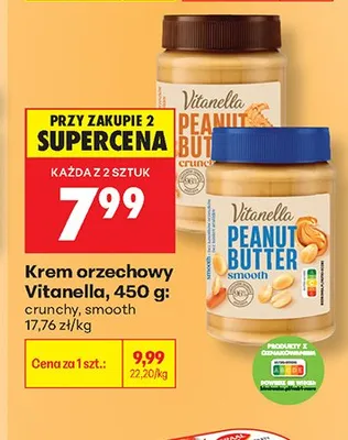 Krem orzechowy Vitanella Crunchy promocja w Biedronka