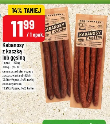Kabanosy z gęsiną Dom Towarowy promocja w POLOmarket