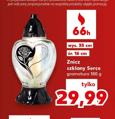 Znicz szklany Serce promocja w Kaufland