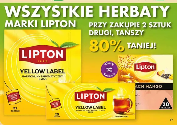 Herbaty marki Lipton promocja w Dino
