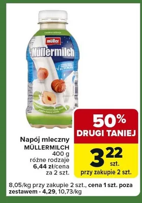 Napój mleczny Müllermilch różne rodzaje promocja w Carrefour Express