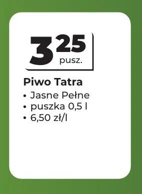 Piwo Tatra Jasne Pełne promocja w Odido