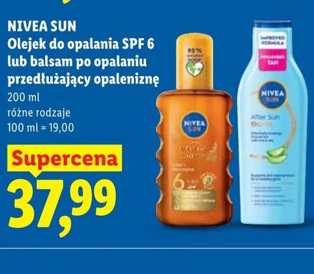 Olejek do opalania SPF 6 Nivea Sun promocja w Lidl