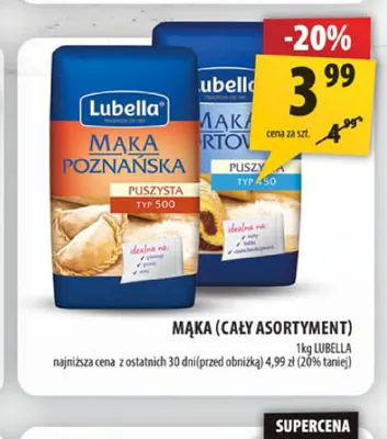 Mąka poznańska puszysta typ 500 Lubella promocja w Arhelan