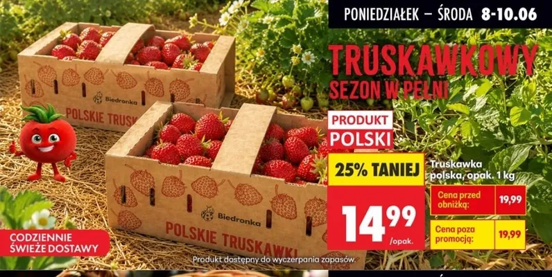 Truskawka polska promocja w Biedronka