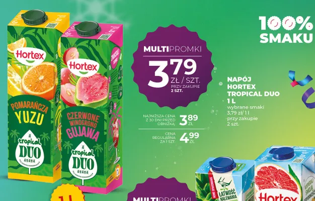 Napój Hortex Tropical Duo 1L Pomarańcza Yuzu promocja w Duży Ben