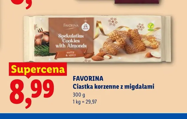 Ciastka korzenne z migdałami Favorina promocja w Lidl