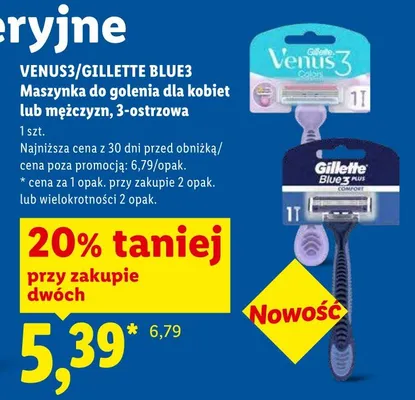 Maszynka do golenia VENUS3/GILLETTE BLUE3 promocja w Lidl